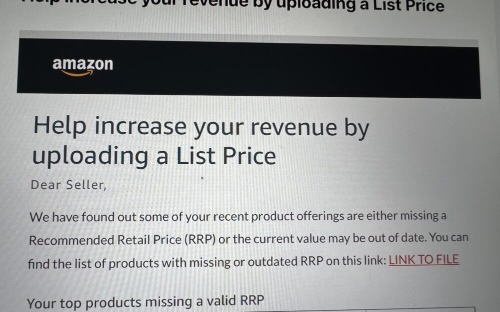 What does setting a List Price do to your Amazon listings?