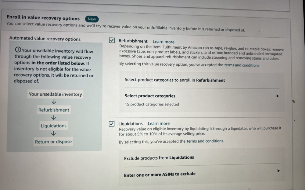 Comparison of Value Recovery Options on Amazon: Refurbishment vs. Liquidation