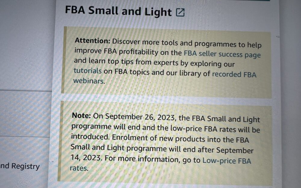 New Low-Price FBA rates will be replacing FBA Small and Light programme on Amazon