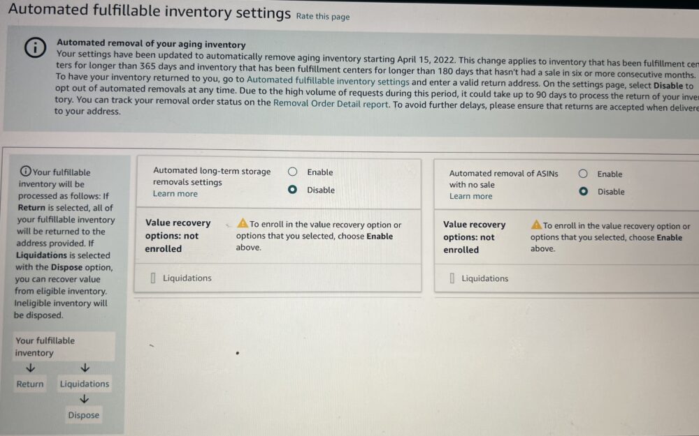 Aged FBA inventory will be getting automatically removed